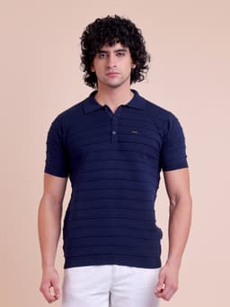 FASHION KNITTED SLIM FIT HALF SLEEVE T-SHIRT