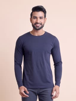 BASIC ROUND NECK FULL SLEEVE - NAVY