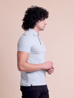 BASIC STRETCHABLE POLO NECK HALF SLEEVE T-SHIRT