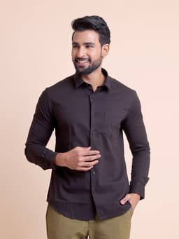 BASIC SOLID COTTON FULL SLEEVE SHIRT