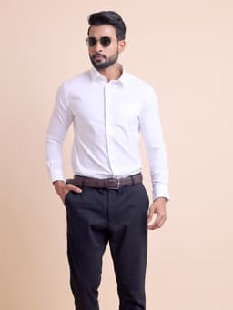 BASIC SOLID COTTON FULL SLEEVE SHIRT