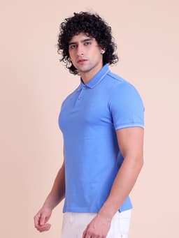 BASIC PREMIUM STRETCHABLE POLO NECK HALF SLEEVE T-SHIRT