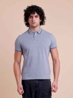 BASIC PREMIUM STRETCHABLE POLO NECK HALF SLEEVE T-SHIRT