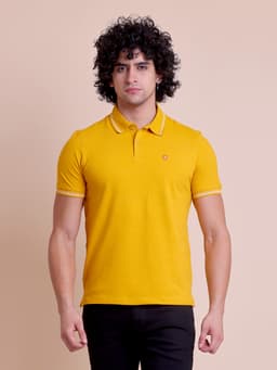 BASIC PREMIUM STRETCHABLE POLO NECK HALF SLEEVE T-SHIRT