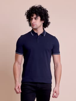 BASIC PREMIUM STRETCHABLE POLO NECK HALF SLEEVE T-SHIRT
