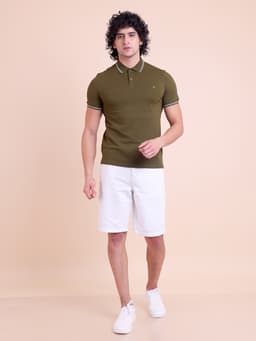 BASIC PREMIUM STRETCHABLE POLO NECK HALF SLEEVE T-SHIRT