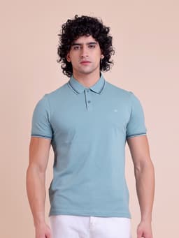 BASIC PREMIUM STRETCHABLE POLO NECK HALF SLEEVE T-SHIRT