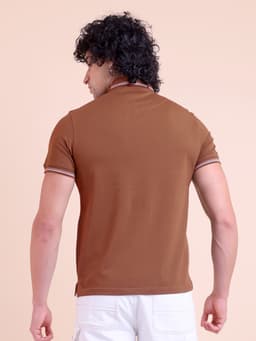 BASIC PREMIUM STRETCHABLE POLO NECK HALF SLEEVE T-SHIRT