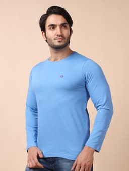BASIC ROUND NECK FULL SLEEVE - IRISBLUE