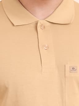 BASIC POLO NECK FULL SLEEVE - BEIGE