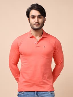 BASIC POLO NECK FULL SLEEVE - FUCHISIA