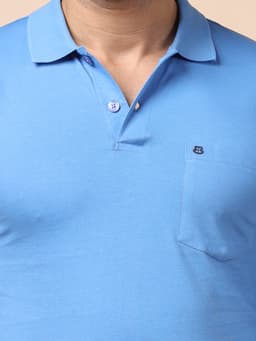 BASIC POLO NECK FULL SLEEVE - IRISBLUE