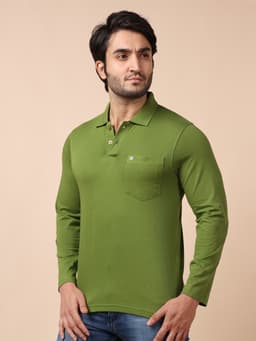 BASIC POLO NECK FULL SLEEVE - OLIVE