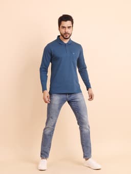 BASIC POLO NECK FULL SLEEVE - PETROL