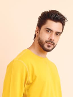 BASIC PREMIUM LOOPKNIT FULL SLEEVE ROUND NECK SWEAT SHIRT - LEMON