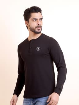 BASIC PREMIUM LOOPKNIT FULL SLEEVE V-NECK SWEAT SHIRT