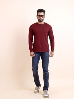 BASIC PREMIUM LOOPKNIT FULL SLEEVE V-NECK SWEAT SHIRT