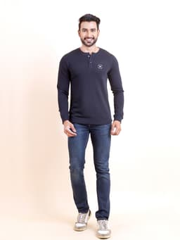 BASIC PREMIUM LOOPKNIT FULL SLEEVE V-NECK SWEAT SHIRT