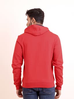 BASIC PREMIUM FLEECE FULL SLEEVE HOODY SWEAT SHIRT - RED