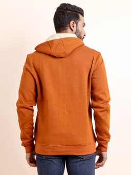 BASIC PREMIUM FLEECE FULL SLEEVE HOODY SWEAT SHIRT - RUST