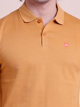 PREMIUM POLO NECK HALF SLEEVE RIB T-SHIRT-MBROWN