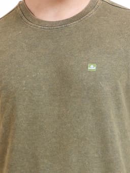 WASHED PREMIUM LOOPKNIT FULL SLEEVE ROUND NECK SWEAT SHIRT - RUST