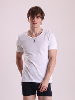 BASIC HALF SLEEVE COMFORT VEST - WHITE