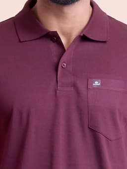 BASIC POLO NECK FULL SLEEVE - WINE