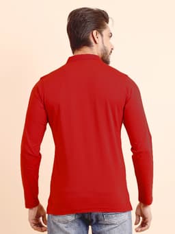 BASIC POLO NECK FULL SLEEVE - BRICKRED