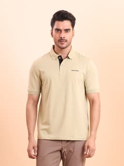 BASIC STRETCHABLE POLO NECK HALF SLEEVE T-SHIRT